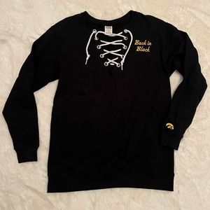 PINK Iowa Hawkeyes Lace Up Crewneck Sweatshirt